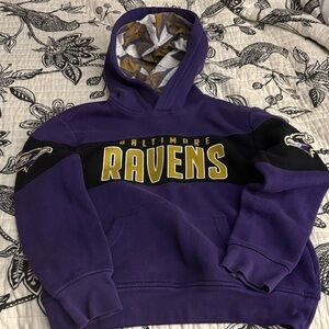 NFL Team Apparel Baltimore Ravens youth Purple Hoodie with Gold Logo size small